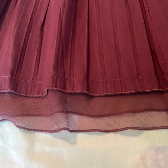 Sundance Deep Red A-Line Skirt - Picture 7 of 9
